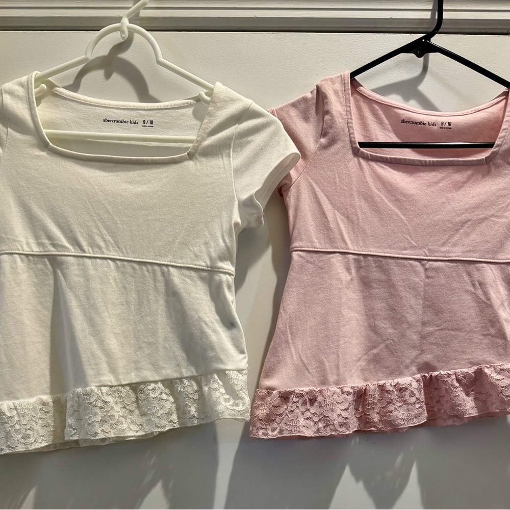 Abercrombie Kids - TWO adorable lace tops.
